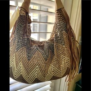 Big Buddha Chevron Sequined Hobo Bag